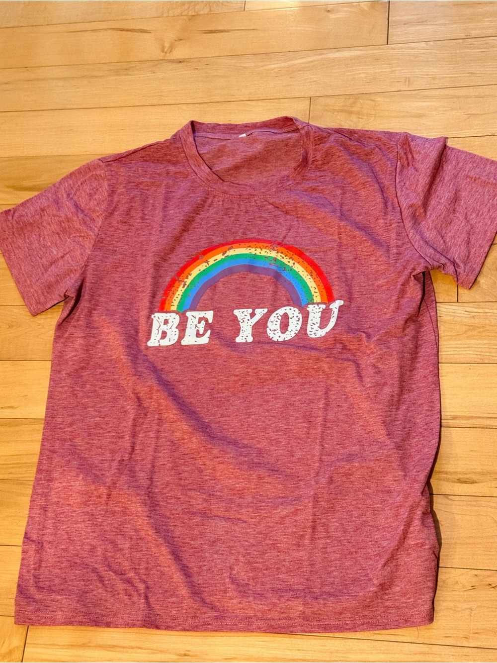 Women’s ' 'Be You' Rainbow Tee - Pink Heather
